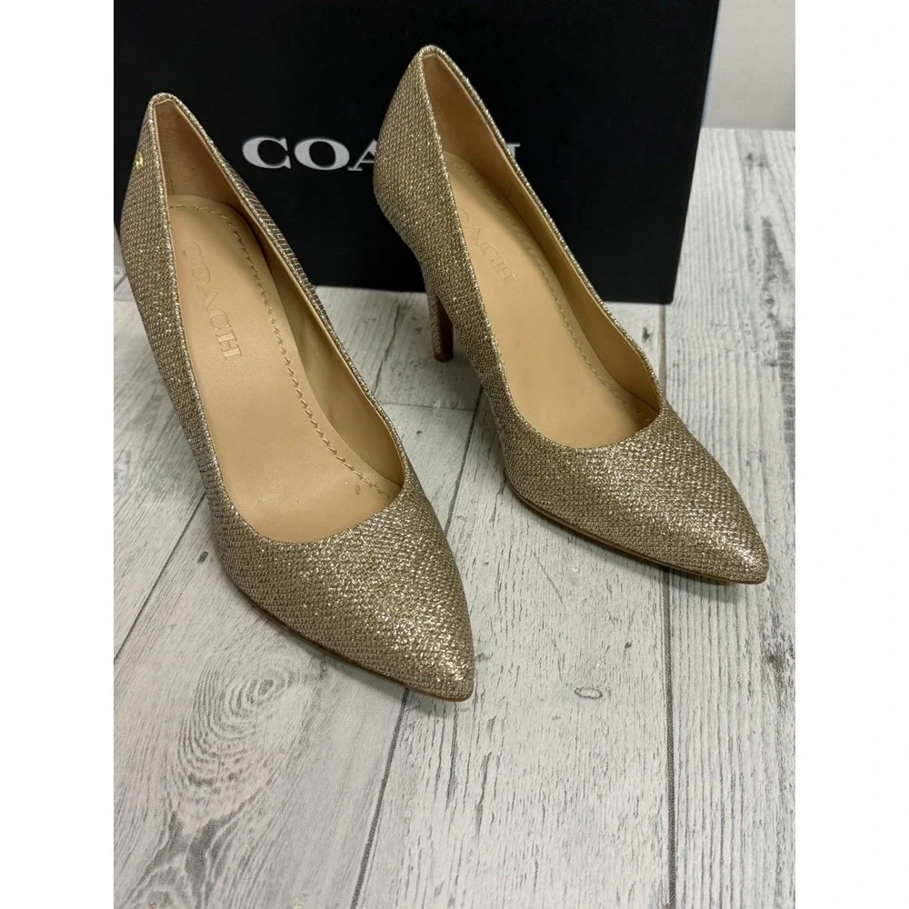 Coach Addie 90 Metallic Mesh Pumps Size 6B Women's